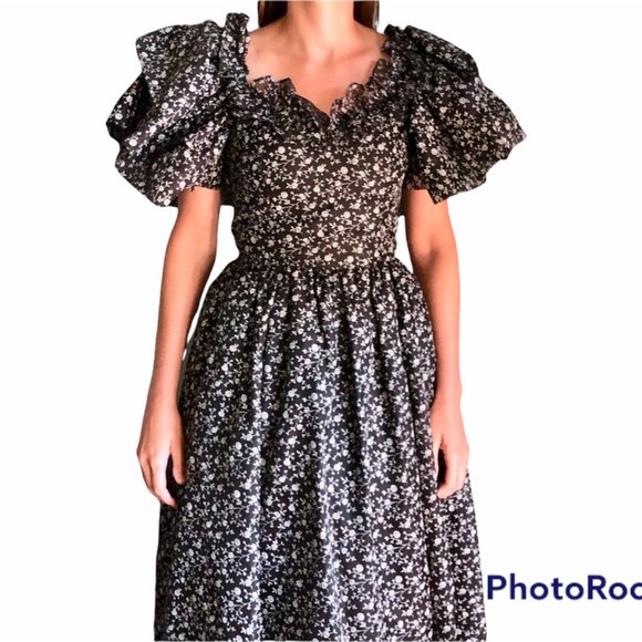 GUNNE SAX JESSICA MCCLINTOCK VINTAGE FLORAL MAXI PRAIRIE PROM DRESS - Picture 10 of 16